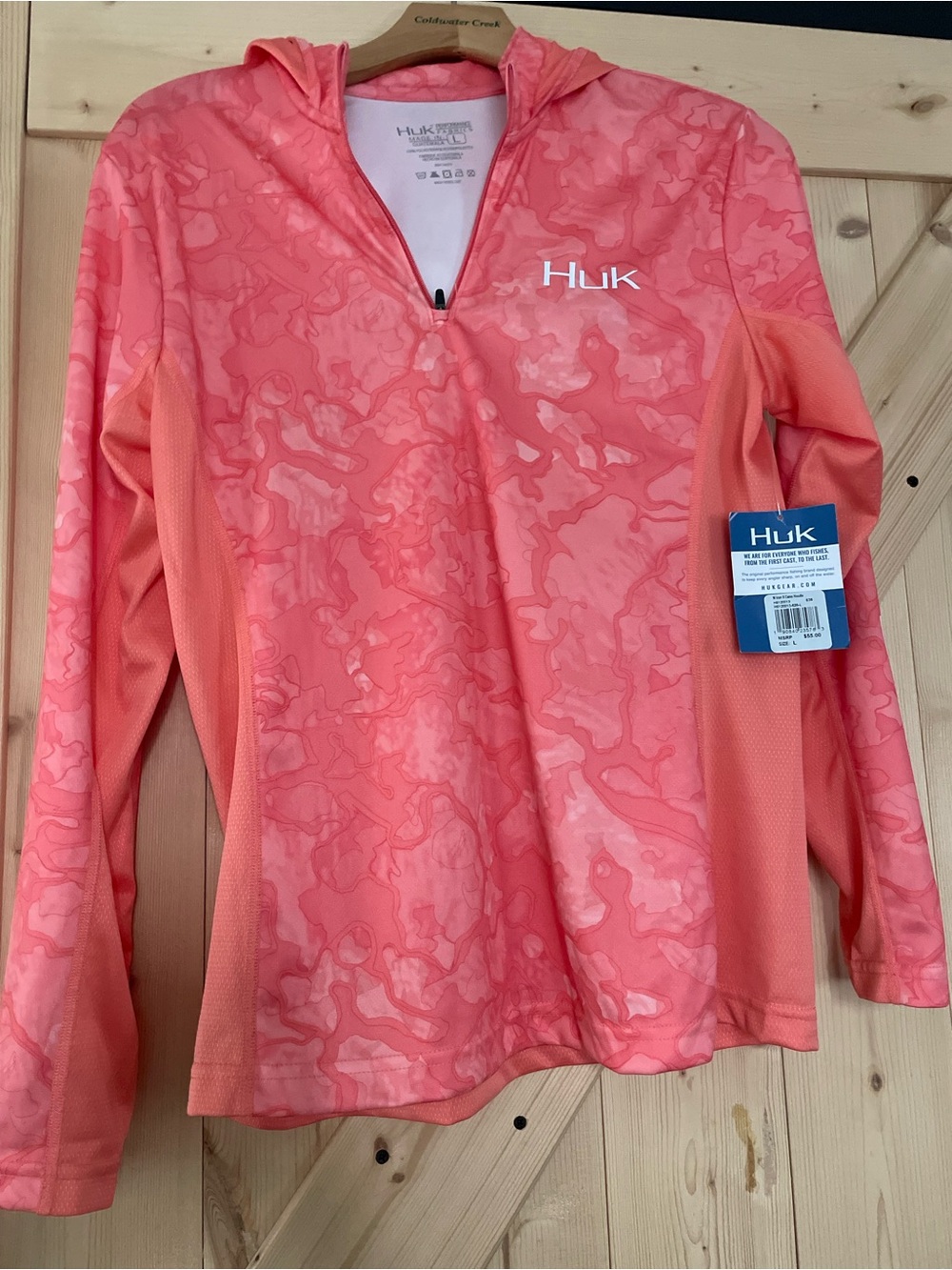 Huk Coral/Pink Long Sleeve Hooded Sun Shirt